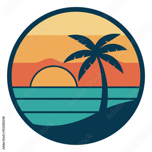 Beach Fitness Class With Palm Tree Backdrop