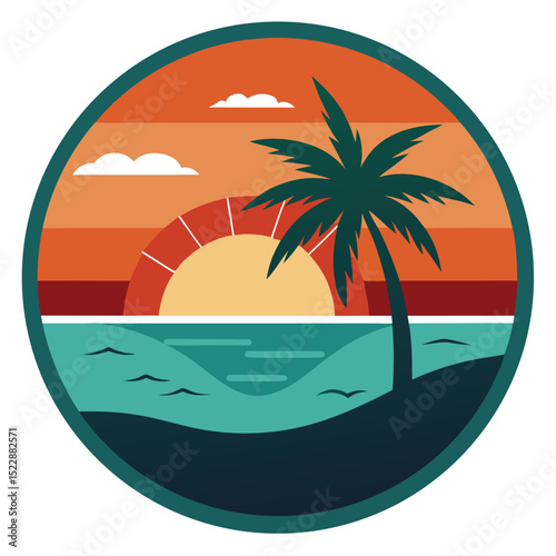 Abstract Brush Strokes Forming A Palm Tree