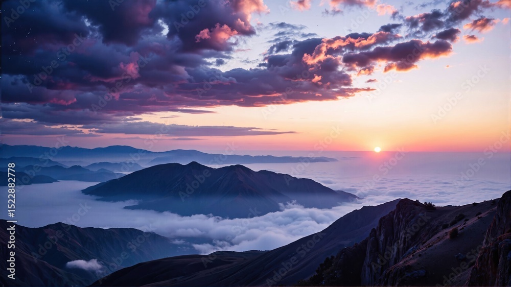 Fototapeta premium sunset in the mountains
