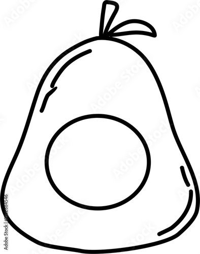 Avocado Fruit lineart
