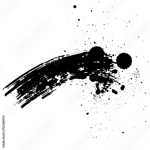 Black Brush strokes isolated on white background. Brush strokes grunge background. Vector brush stroke texture. Black ink, paint splatter.