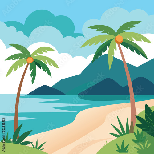 Low Angle View Of Towering Palm Trees And Sky