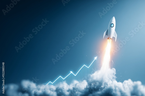 Rocket launching with growth chart