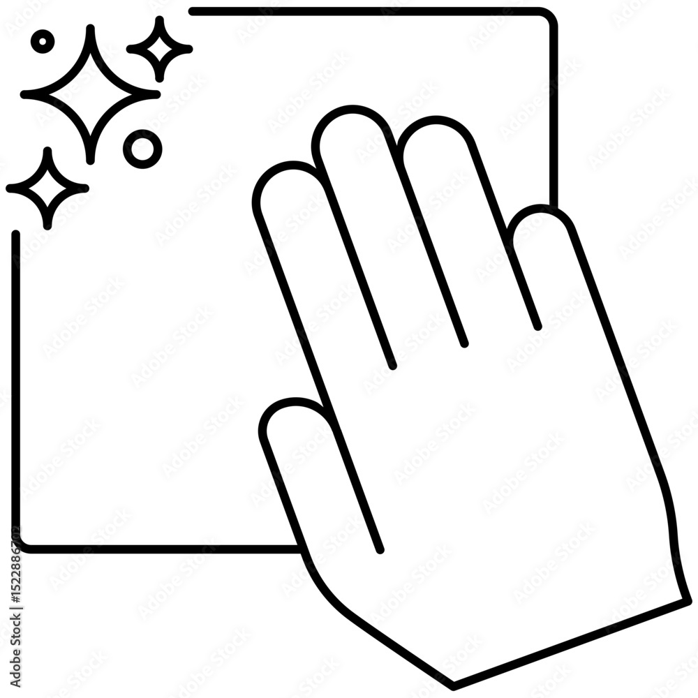 Wipe a Glass or Cleaning Surface Icon