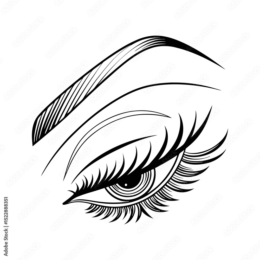 Obraz premium eyelash logo vector art silhouette