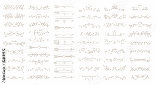 Elegant Floral Vector Ornaments and Dividers for Graphic Design