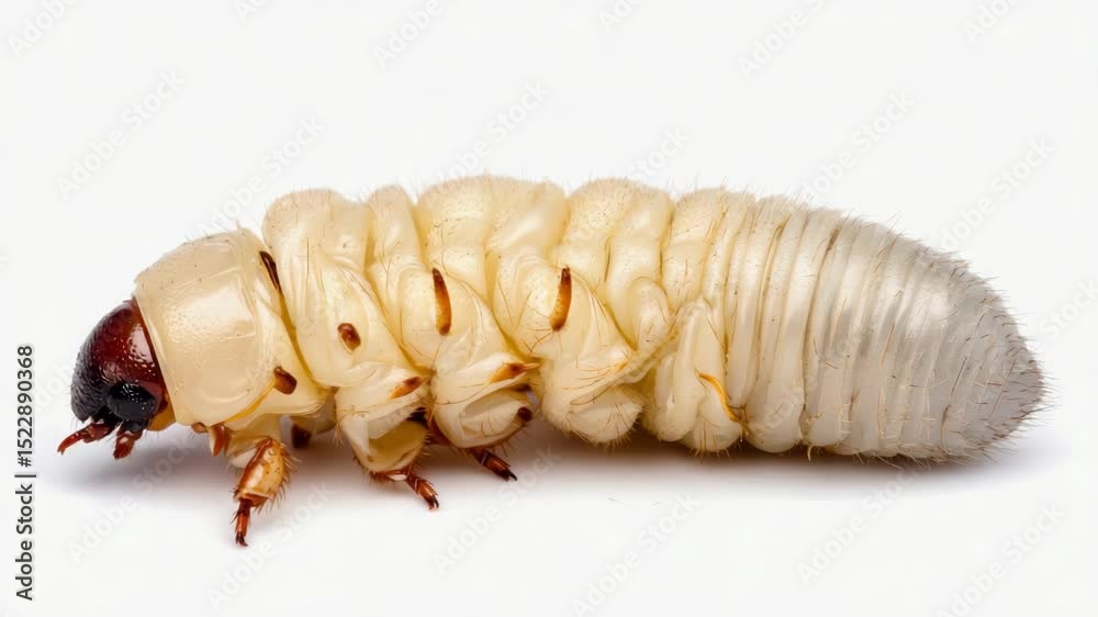 A large beetle larva going through its metamorphosis.