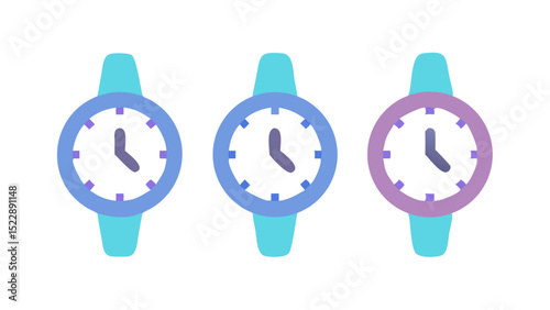Vector Clock Hands Set for Watch Design

