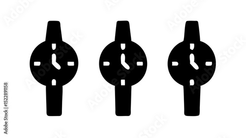 Vector Clock Hands Set for Watch Design

