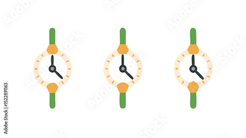 Vector Clock Hands Set for Watch Design

