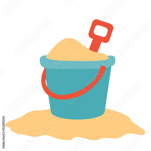 Beach Bucket and Shovel Illustration