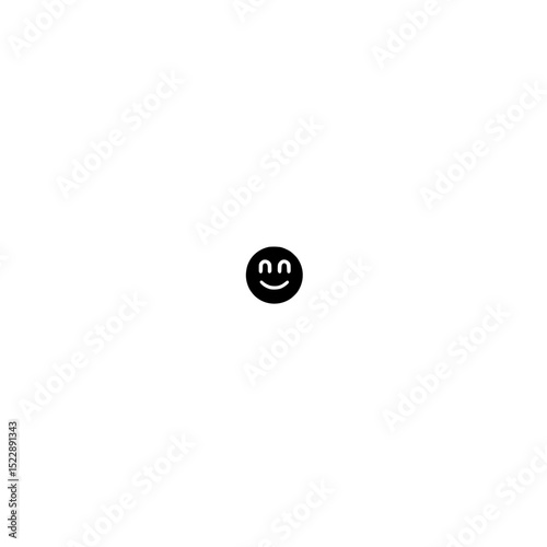 Smiling face icon in flat vector style for happy emotion