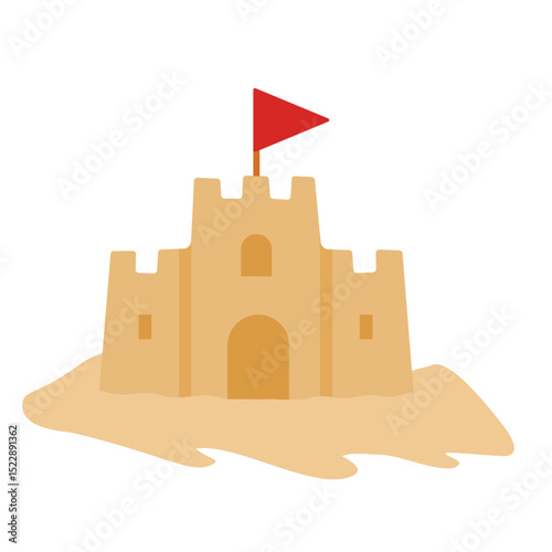 Cute sand castle illustration
