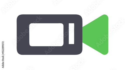 Camera Icon and Video Camera Symbol in Flat Style


