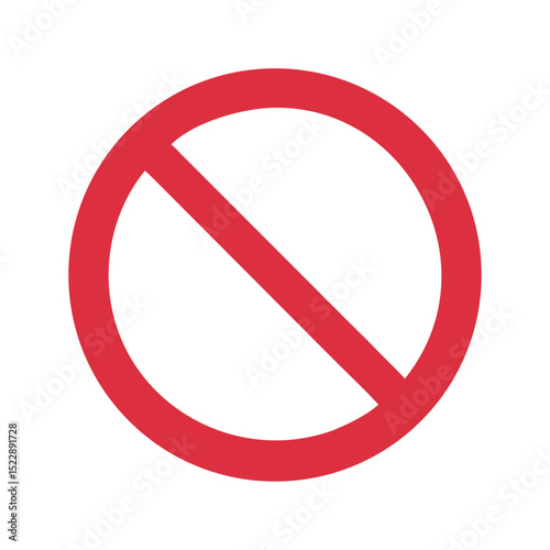 Not Allowed Sign Icon – Red Prohibition Circle Vector

