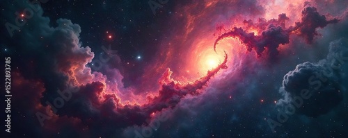 Distorted, swirling nebulae in deep space resemble terrifying, nightmarish stars, radiating ominous energy and cosmic horror A breathtaking display of celestial dread , fantasy art, nightmare stars