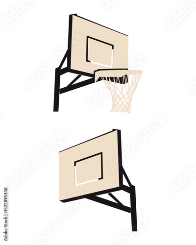 Stylish Basketball Hoop Backboard Illustrations - Clean and Modern Vector Graphic for Sports Logo Design, Branding, and Athletic Merchandise