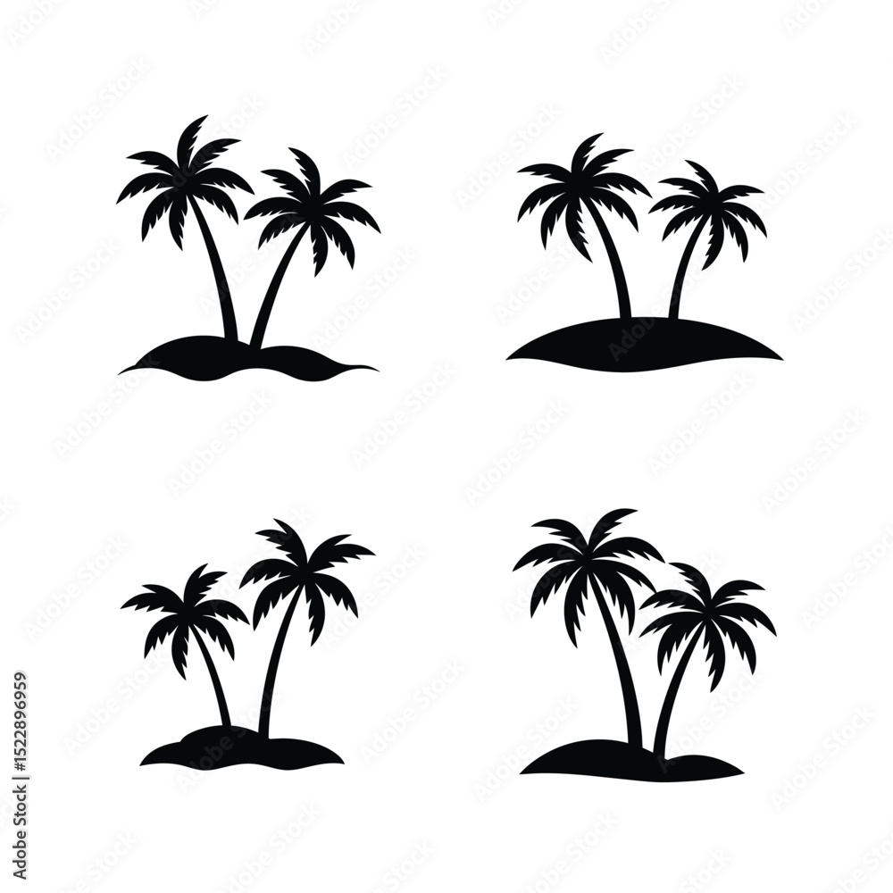 Fototapeta premium set of palm trees on the beach