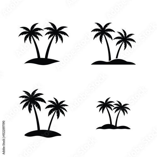set of palm trees
