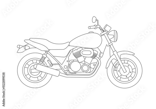 Illustration of outline Motorbike In Flat Style 
