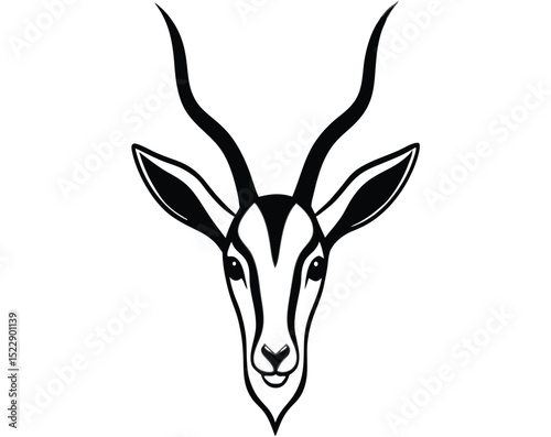elegant-black-and-white-springbok-head-illustratio.eps