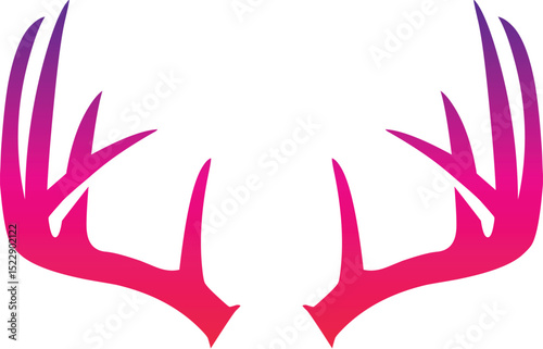Deer head cut out silhouette. Horned elk or stag icon.