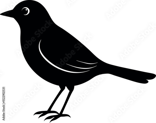 Silhouette of a songbird perched on a branch, capturing the essence of nature.