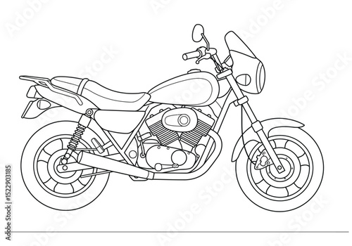 Illustration of outline Motorbike In Flat Style 
