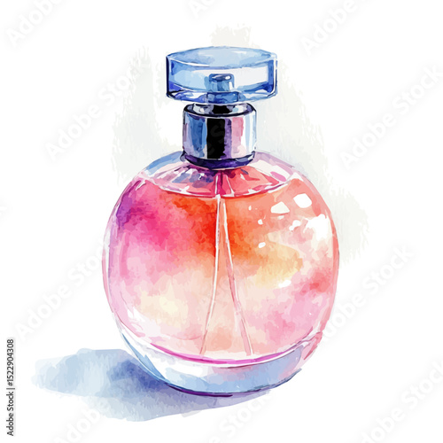watercolor vector of Eau De Toilette, high quality, isolated on a white background.