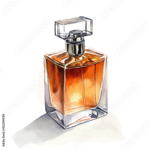 Eau De Toilette, watercolor drawing vector, high quality, isolated on a white background.