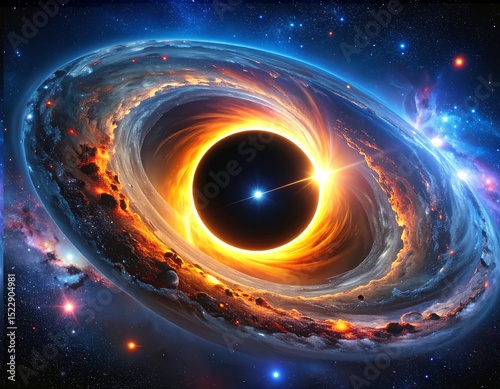 Cosmic eclipse, swirling galaxies