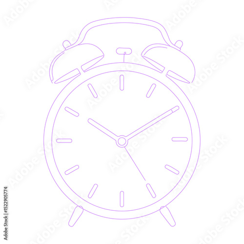 alarm clock isolated lineart illustration