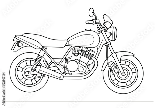 Illustration of outline Motorbike In Flat Style 