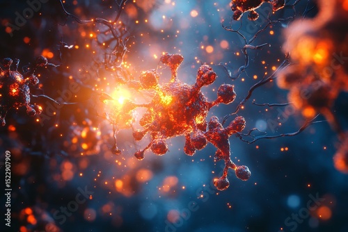 Hyper detailed platelet clustering an injury site abstract realism illustration of cellular biology photo