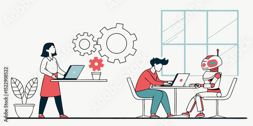 Human and robot teamwork in modern office setting