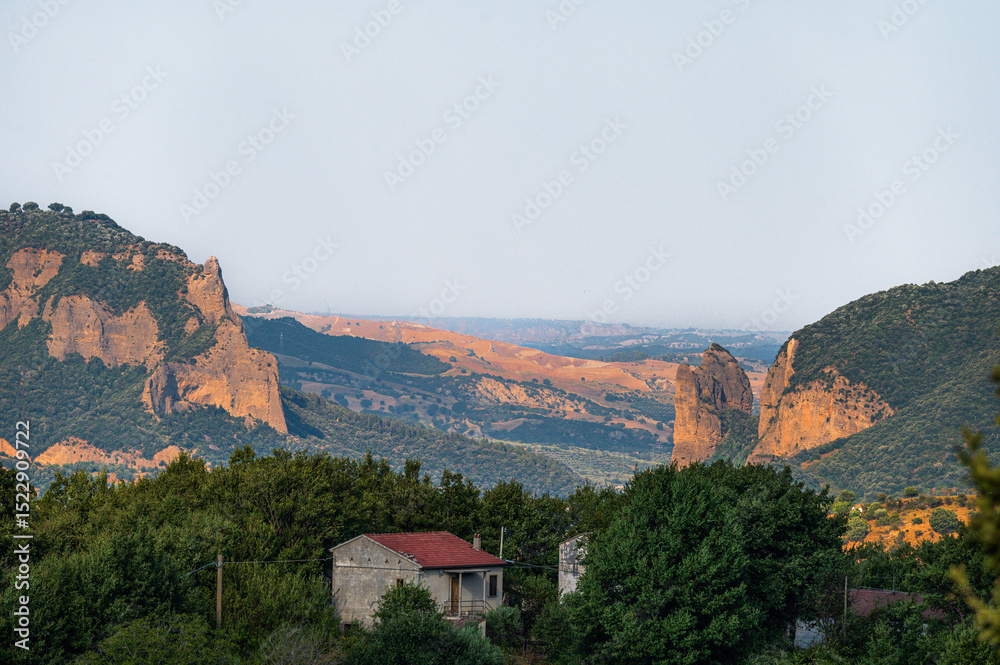 Obraz premium Val 'Agri top view during a summer afternoon, Basilicata