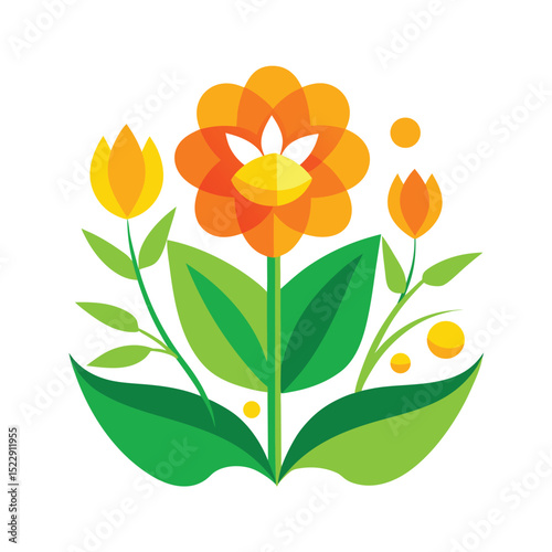 Colorful floral arrangement illustration spring flower design vector art