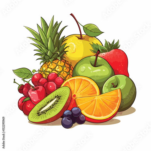 Fresh and Colorful Isolated Fruits Vector Illustration Design for Creative Projects