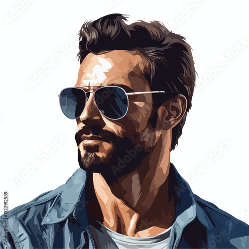 Professional Man with Sunglasses Vector Illustration for Isolated Design Projects