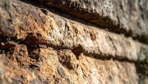 Macro of stone groove eroded by centuries of touch