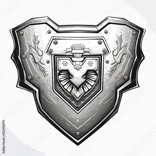 Illustration of a Modern Console Gamepad Shield Emblem Design in Vector Format