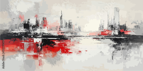 city skyline in watercolor