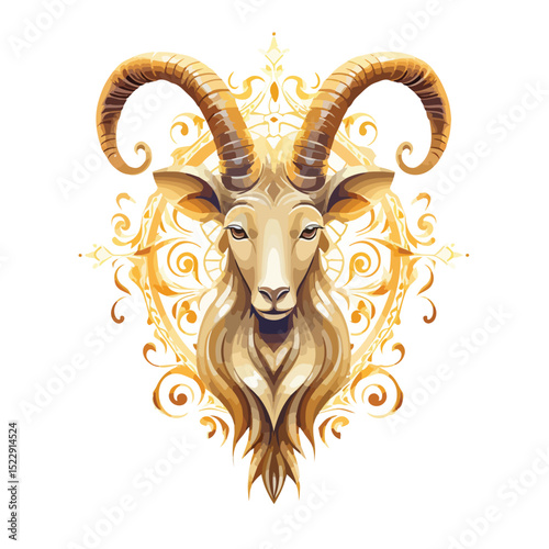 Elegant Ramadan Kareen Golden Goat Decoration Vector Illustration for Festive Events