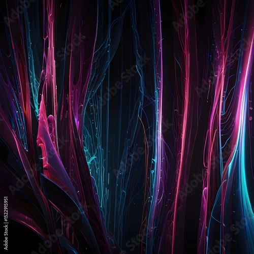 Vibrant Abstract Structure of Neon Colors