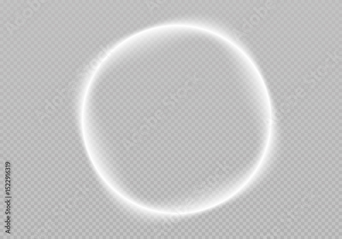 Glowing circular background. Light circle white swirl. Curved white line light effect. Glowing white speed circle