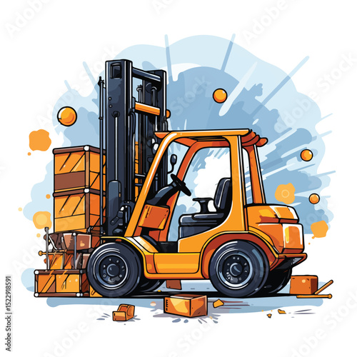 Professional Construction and Engineering Industry Forklift Car Image for Architects
