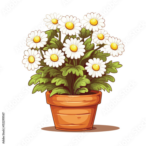 Elegant Flower in Pot Symbol Vector Illustration for Design Projects