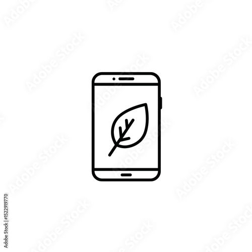 Smartphone with leaf symbol representing eco-friendly technology  