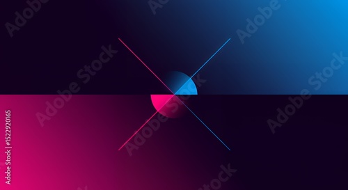 Abstract Geometric Composition with Gradient Colors and Linear Elements