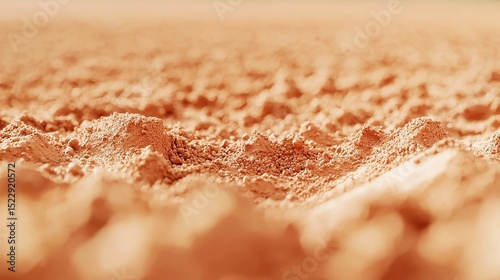 Baseball Diamond Infield Detail, close-up view of infield dirt showcasing distinct rake marks, freshly chalked baselines, highlighting the texture and preparation of the field